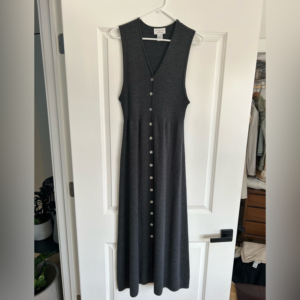 Christopher & Banks knit sheath dress charcoal size L